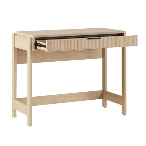 Refined and 

Walker Edison Coastal Oak Computer Desk for Home Office and Living Spaces