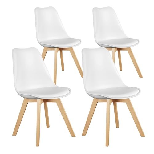 Modern White Home Office Dining Chair Set of 4