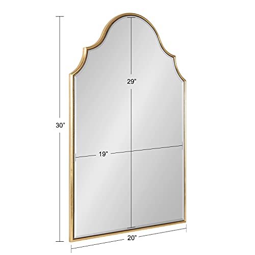 Kate and Laurel Modern Arched Wall Mirror, Gold, 20x30, Glamorous Decorative