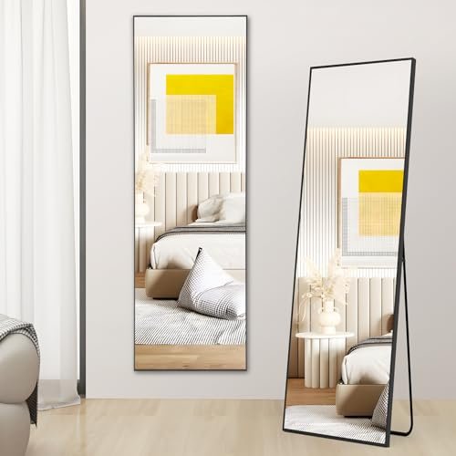 DUMOS 59" x 16" Full-Length Shatter-Proof Mirror with Stand
