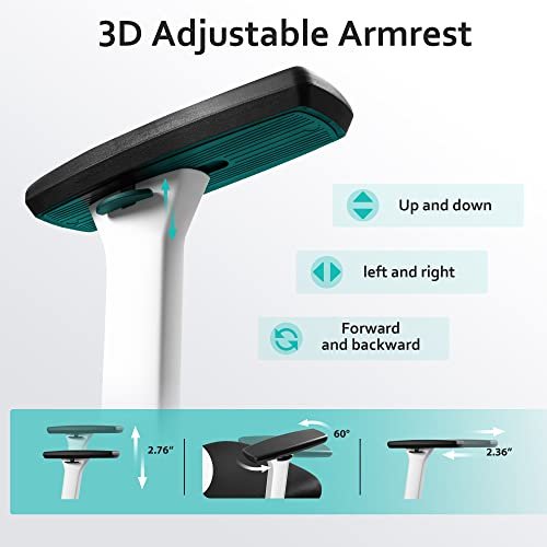 Ergonomic Office Chair with Breathable Mesh for Home Desk (White)