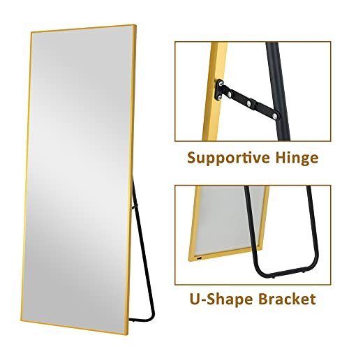 Gold Thin Frame Full Length Floor Mirror, 43 x 16 (USAM004)