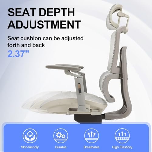 Ergonomic Grey Office Chair for Home Computer Users (S400)