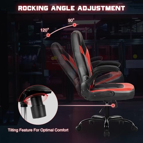 Ergonomic Gaming Chair with Lumbar Support and Height Adjustment
