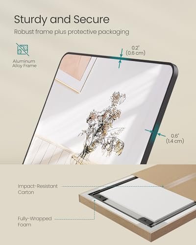 Black Mirror Full Length for Bedroom & Living Room