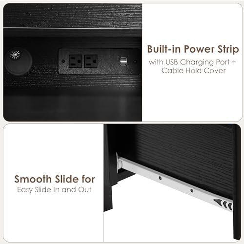 Refined 47 Executive Computer Desk with Storage and Charging Port