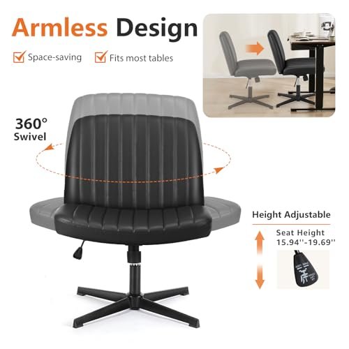 Armless Desk Chair No Wheels Suitable for Home Office