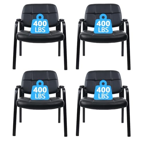 CLATINA 400 lbs Capacity Big & Tall Guest Chair for Elderly Home Office Lobby (4 Pack)
