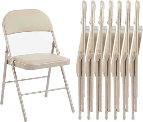 Superone Leather Padded Folding Chairs (8 Pack)