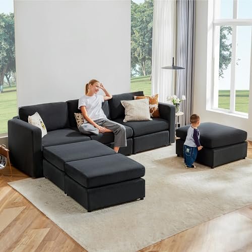 Comfortable Convertible Sectional Sofa Bed Set for Living Room
