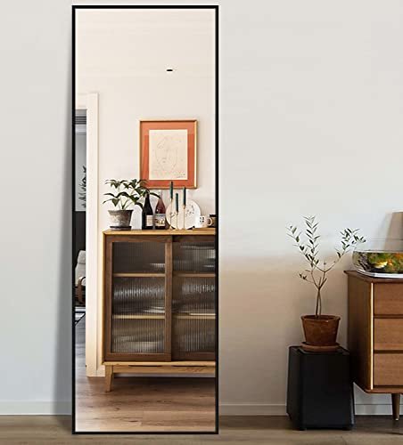 Black Full-Length Bedroom Floor Mirror - 65x22