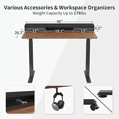 FEZIBO Adjustable Electric Standing Desk (Black Walnut)