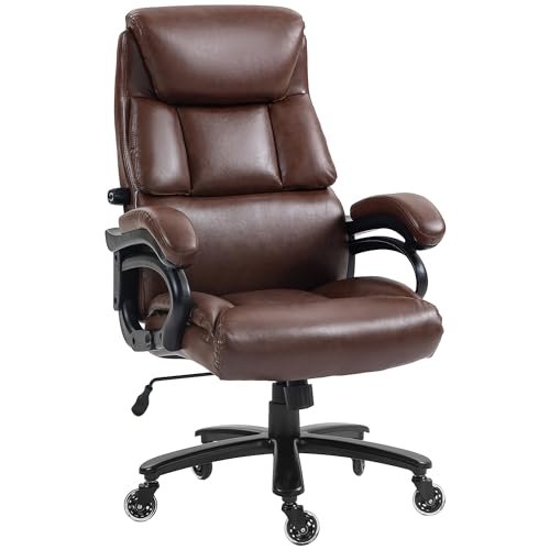 Dark Brown Big and Tall Executive Office Chair with Wheels