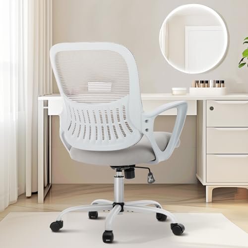 Ergonomic Mid-Back Rolling Executive Chair with Lumbar Support - Grey