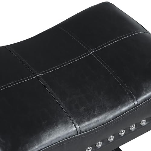 4-Piece Black Saddle Barstool Set for Kitchen Island