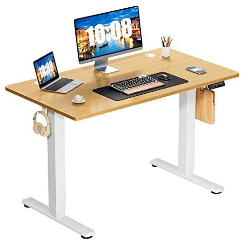 Electric sit-stand desk with adjustable height for home office