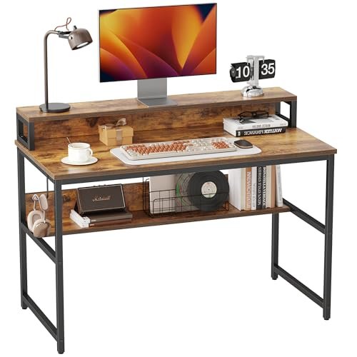 Cubiker Home Office Desk with Storage & Bookshelf