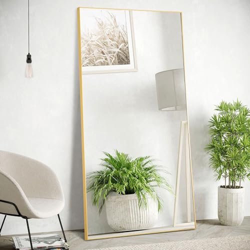 Gold Full-Length Floor Standing Mirror, 71x30 Inches
