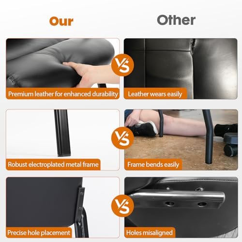 Inky Leather Padded Arms Conference Room Chair, Sweet Crispy Lobby Set (2 pcs)