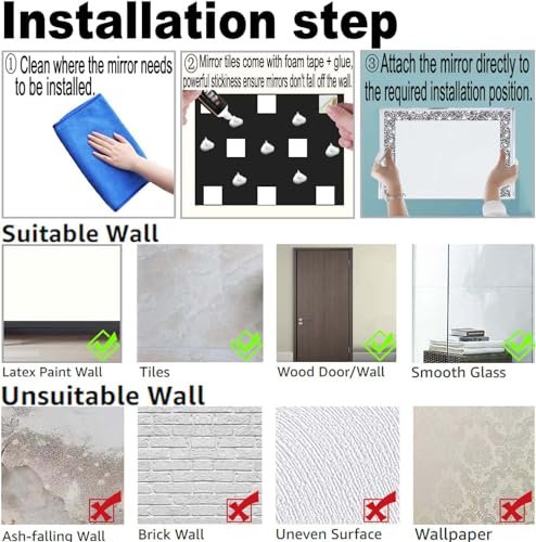 Glass Frameless Full Body Wall Mirrors for Home Decor