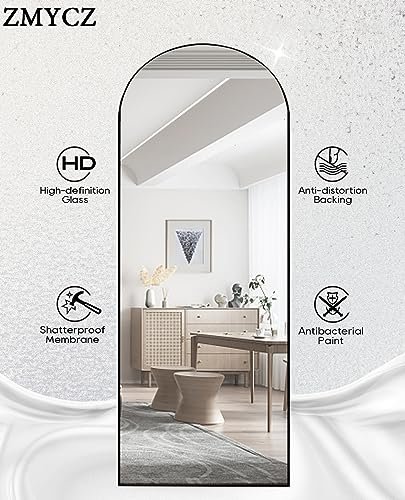 Black Full-Length Standing Mirror, 71x30 with Aluminum Frame