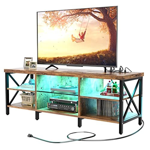 Homieasy LED TV Stand & Charging Station for Up to 65" TV