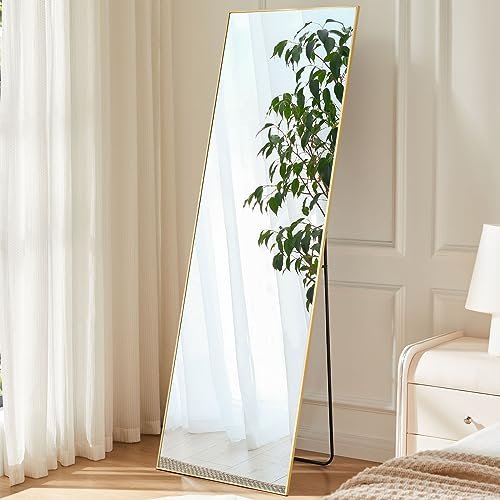 Superone Full-Length Gold Mirror for Bedroom and Cloakroom - Standing or Leaning