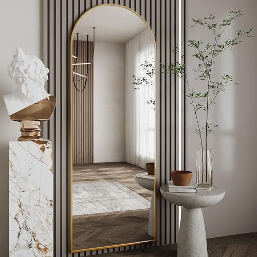 Gold Arch Full-Length Standing Mirror for Living Room