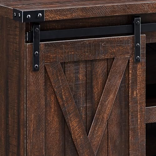 EDYO LIVING 65-Inch TV Stand with Sliding Barn Door and Storage