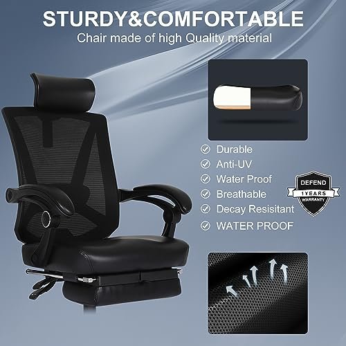 Misolant Ergonomic Office Chair with Footrest