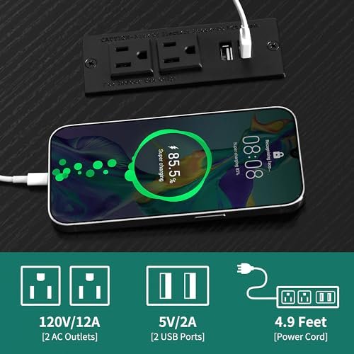 Farmhouse TV Stand for 55 inch TVs with Power Outlet