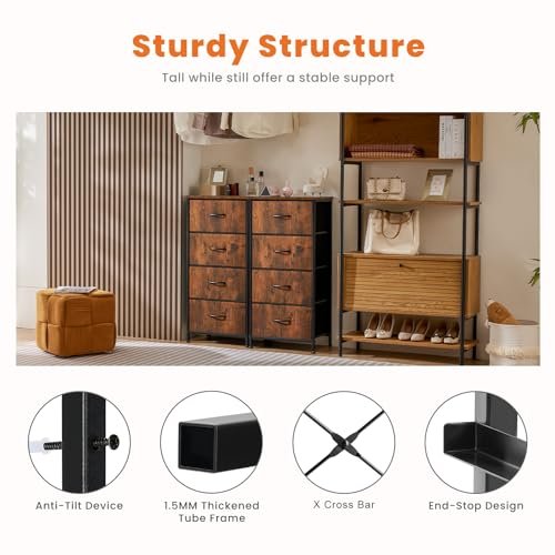 Superone 4-Drawer Skinny Fabric Storage Tower for Bedroom and Home Organization