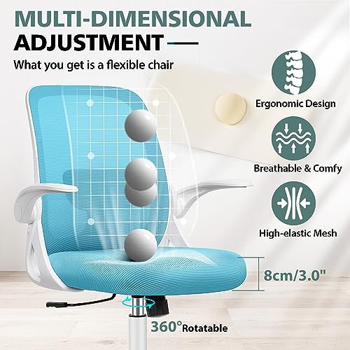 Ergonomic Office Chair with Lumbar Support and Flip-up Arms