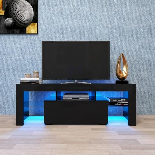 Living Room & Bedroom LED Light TV Stand Console
