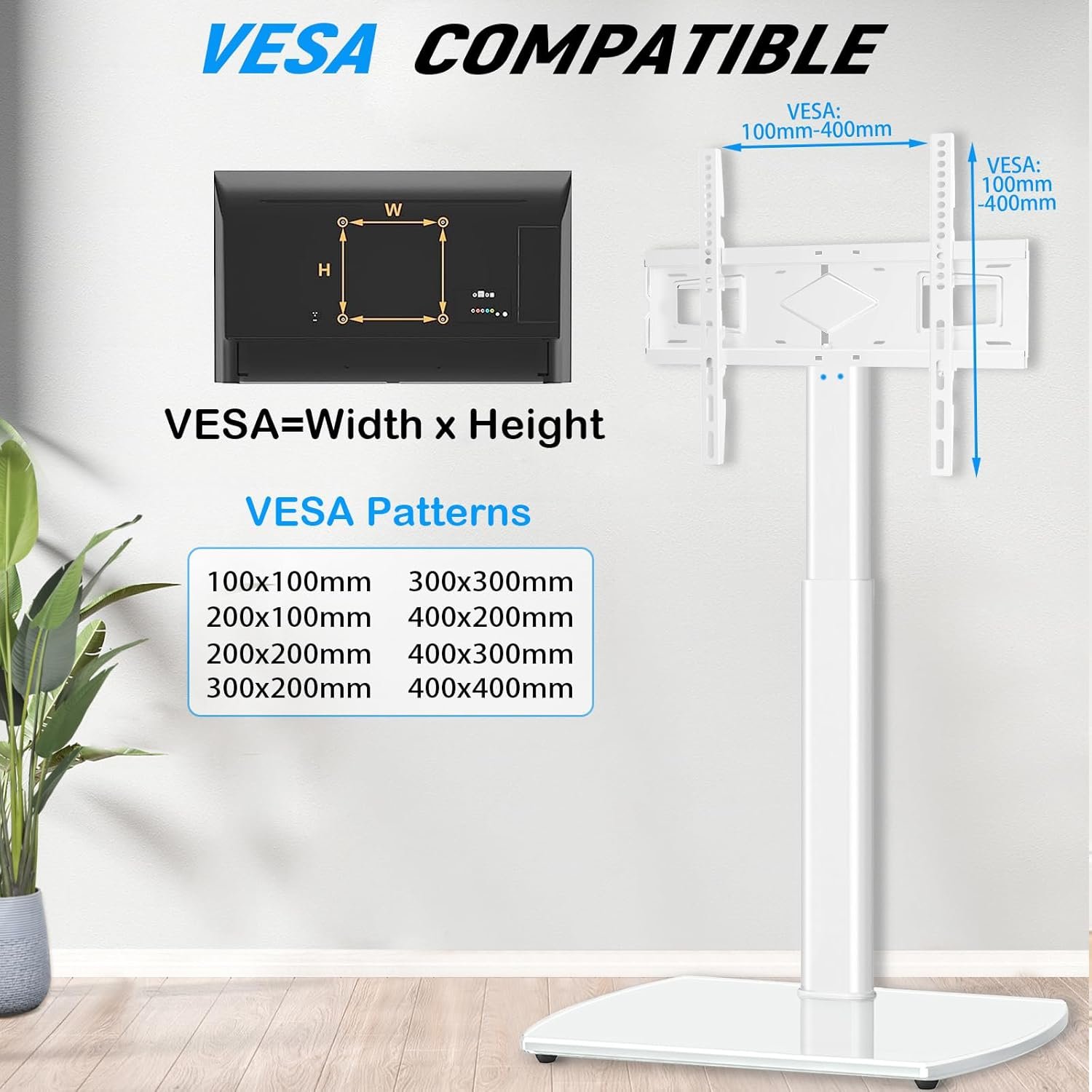 Adjustable Floor Stand for 27-65 Inch TVs