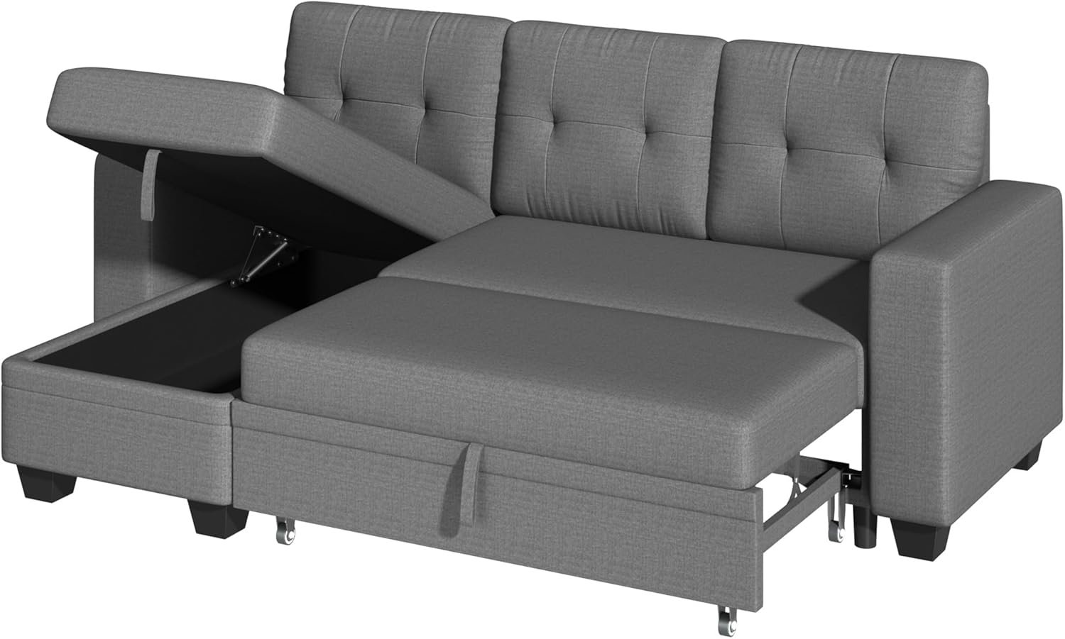 Furniwell Reversible Sectional Sofa Bed for Compact Spaces