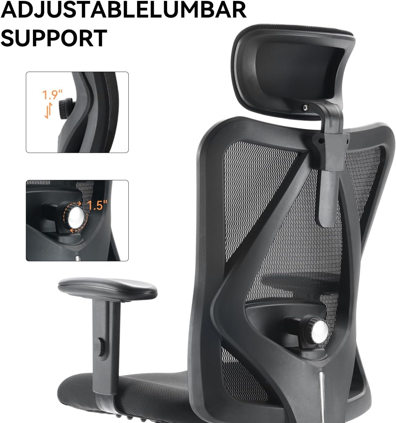 Ergonomic Mesh Office Chair with Adjustable Support for Home Office