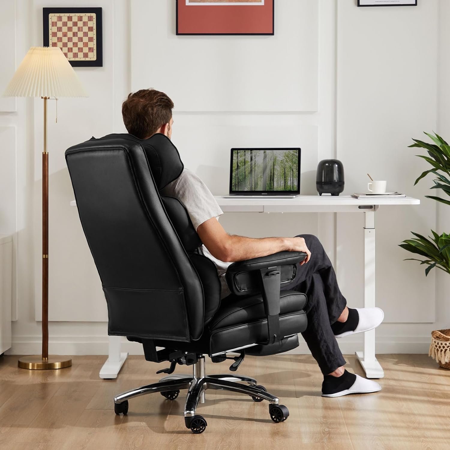 Superone High Back Reclining Computer Chair with Footrest