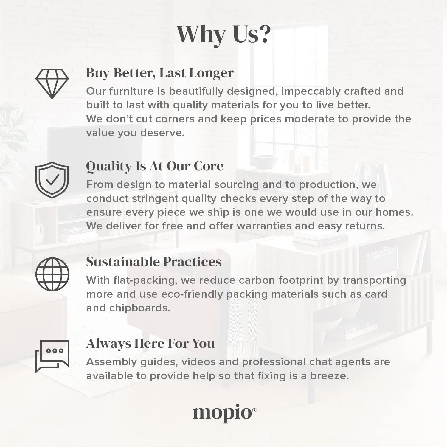 Mid-Century Modern TV Stand for 55-65 Inch TVs