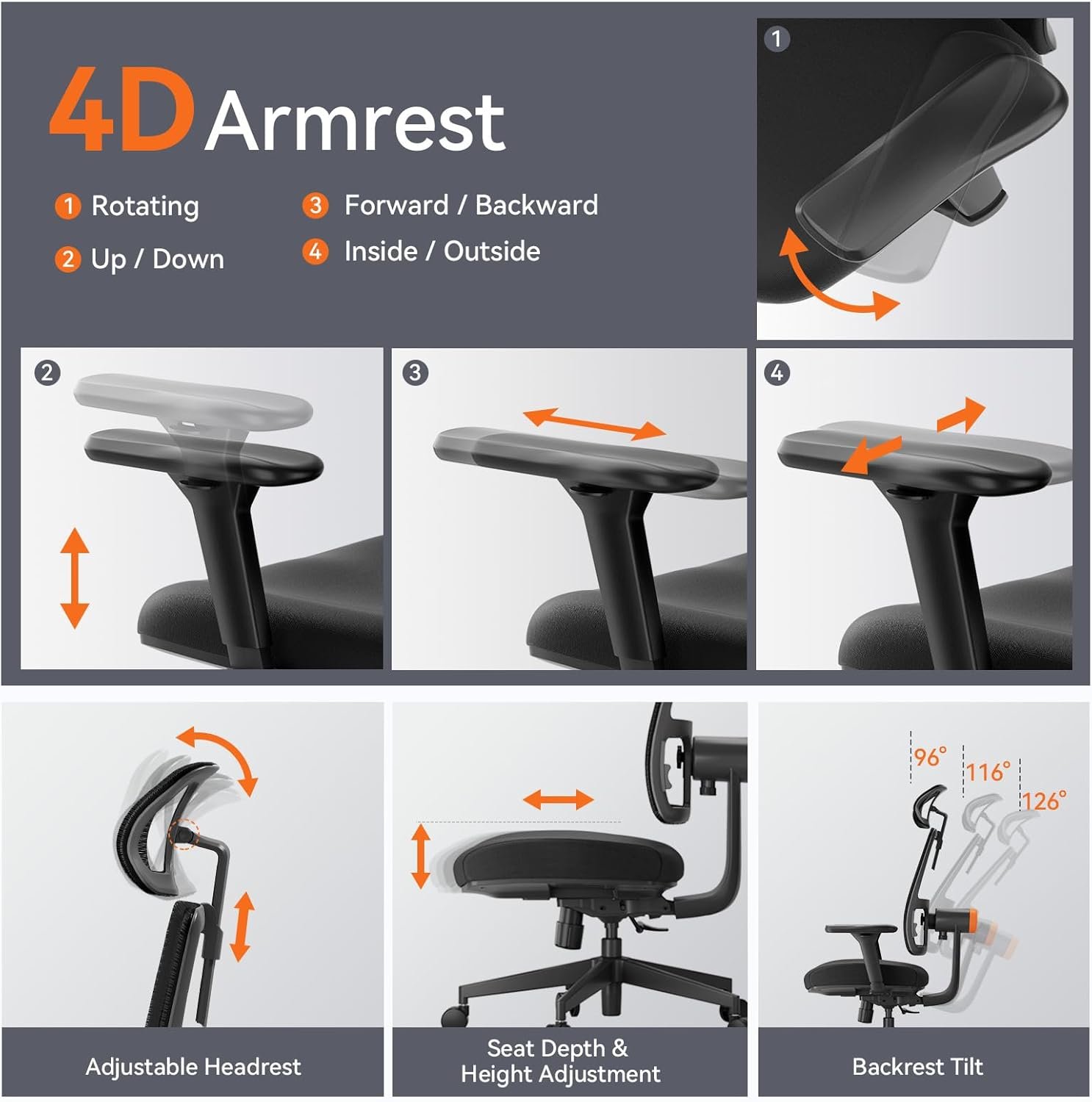 Ergonomic Home Office Chair with Adaptive Lumbar Support