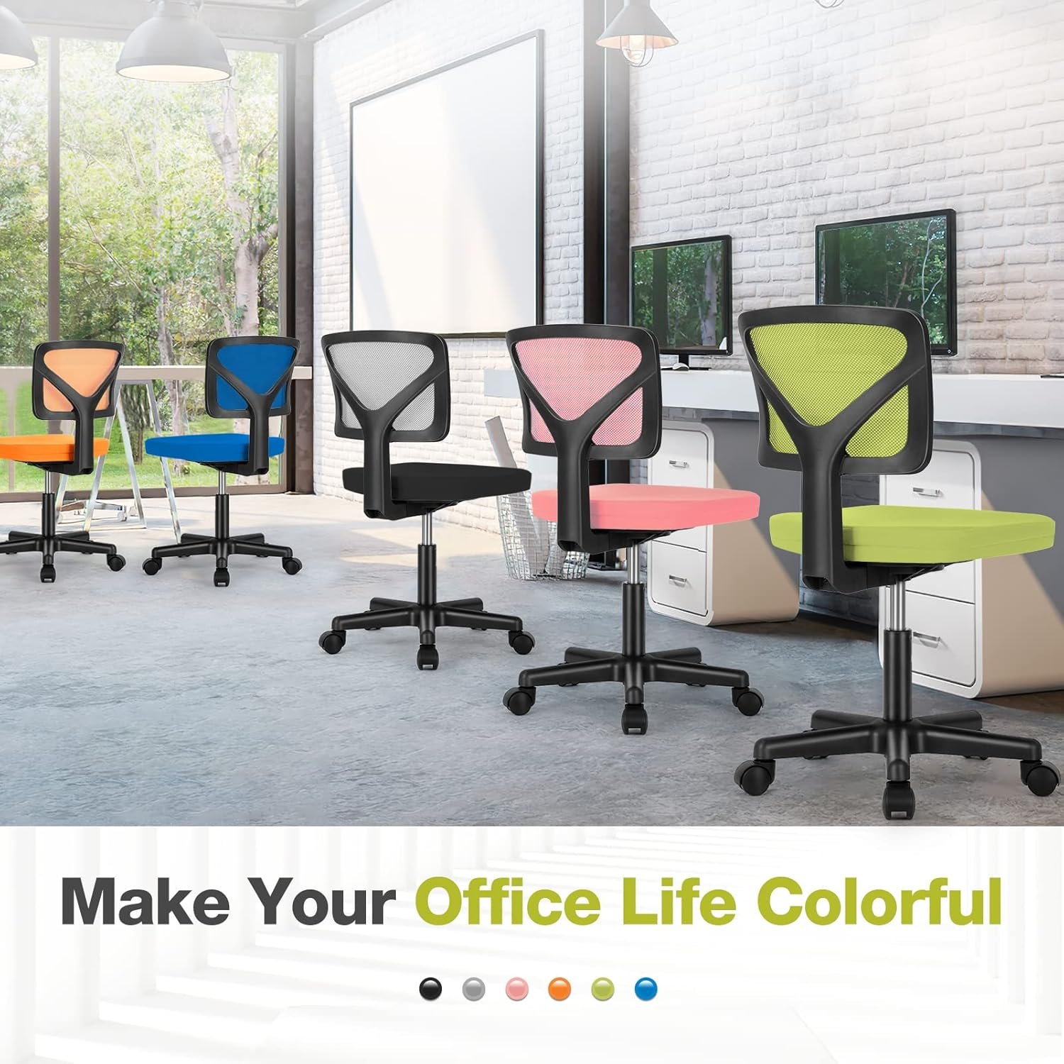 Ergonomic Mesh Office Chair with Low-Back Lumbar Support