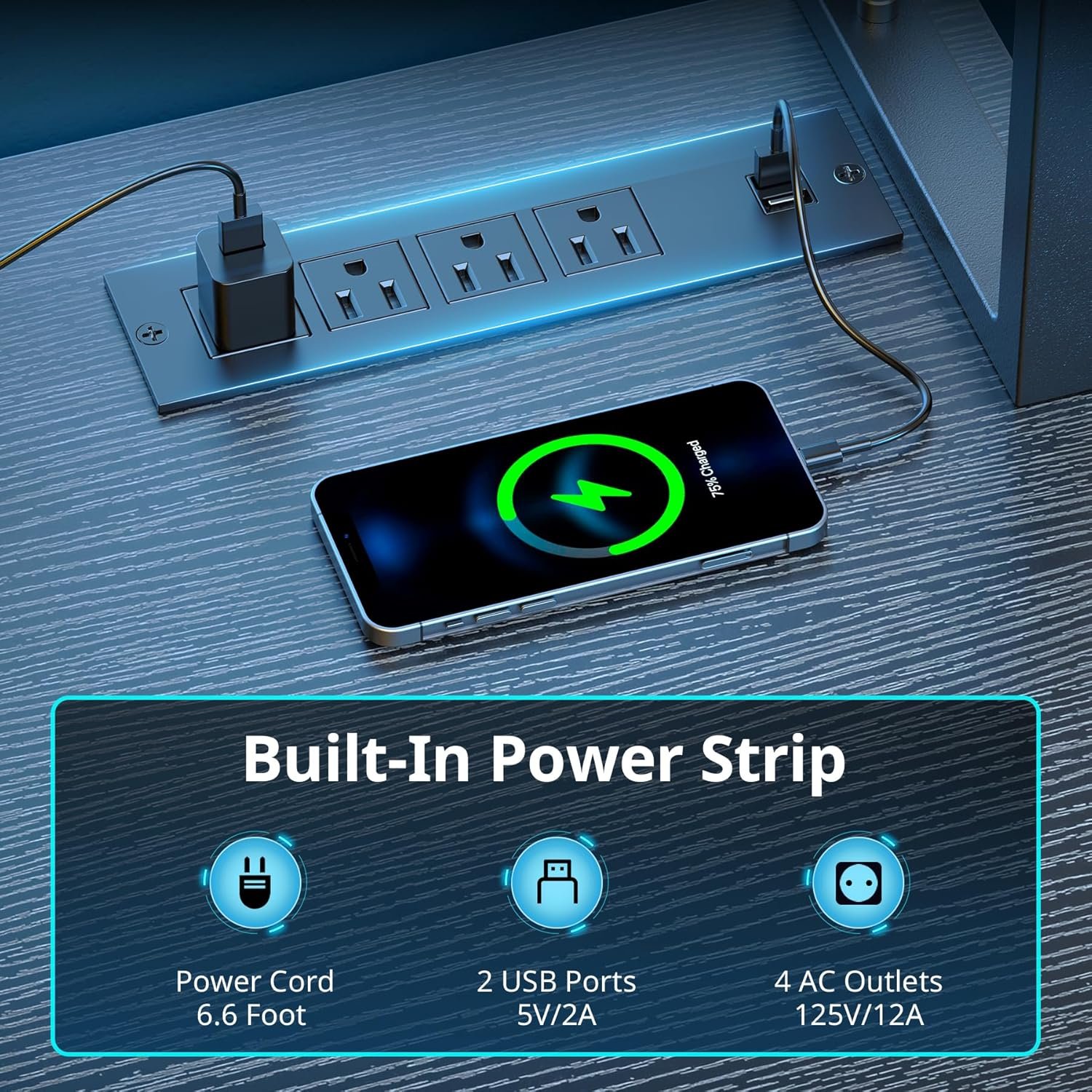 Gaming Desk with Pegboard & Shelves, Large L-Shaped Desk with Drawers, Power Outlet, LED, Monitor Stand, Mobile CPU Stand - Black