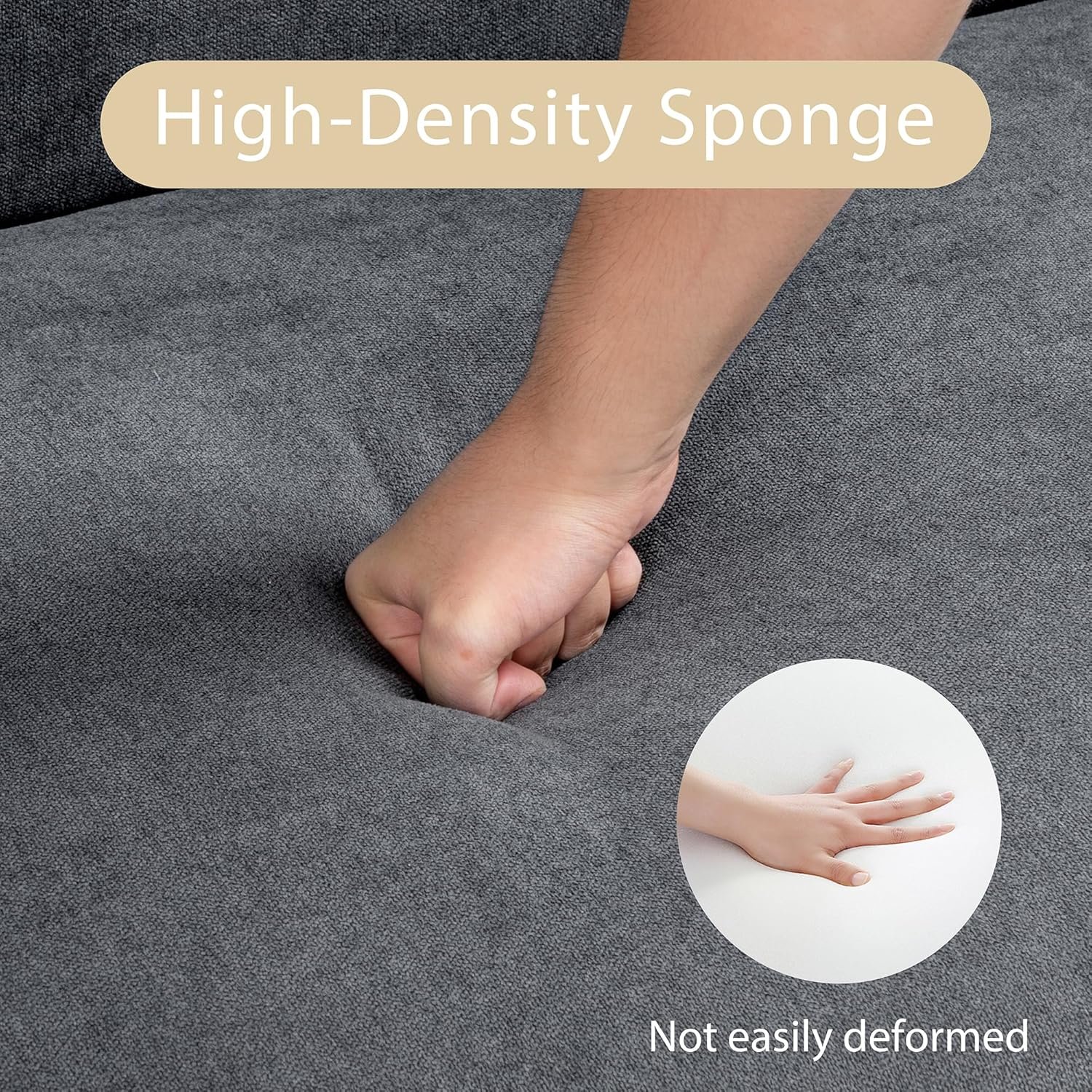 JAMFLY Small Sofa Set for Living Room, Bedroom, Office, Apartment (Dark Gray)