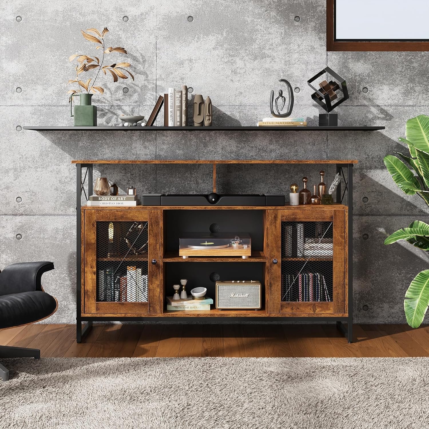 Farmhouse Industrial TV Console for Bedroom Living Room